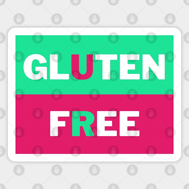 Gluten Free - Green & Fuschia Halves Magnet by MoonOverPines